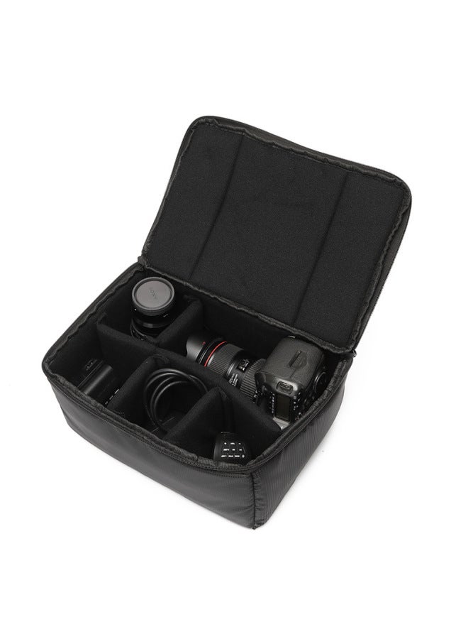 One Machine Three Mirror SLR Camera Liner Bag Super Thick Shockproof Handbag Photography Bag Digital Camera Waterproof Storage Bag-Color:Black Y04  - Image 3