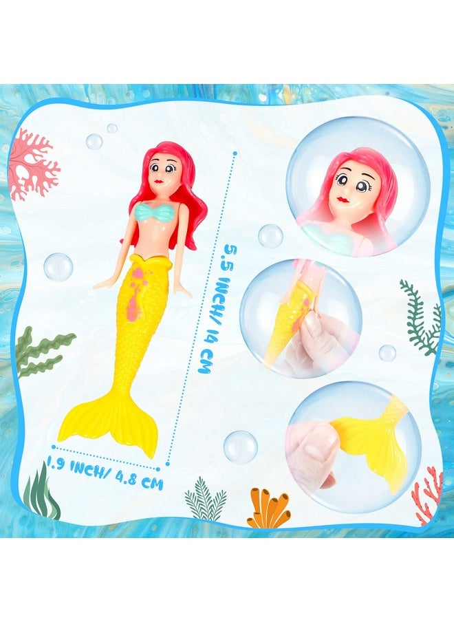 Cindeer - 9 Pcs Mermaid Dolls Dive Mermaids Dive Toys Mermaid Bath Toys Mermaid Pool Toys For Girls Boys Bathtub Swimming Summer Beach Water Toys Birthday Party Gifts Supplies 3 Colors - Image 1