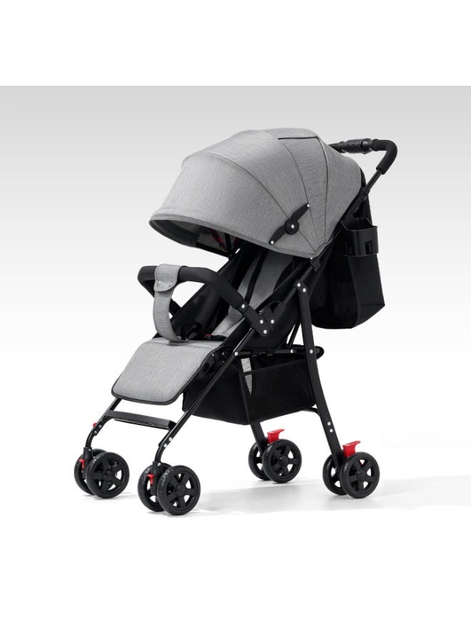 NZONE STORE Luxury Reversible Baby Stroller with Reclining Seat & Bassinet – Black & Gold Carbon Steel Frame, Full-Cover 4-Section Canopy, Shock Absorption System & 5-Point Safety Harness for 0-36 Months - Image 5