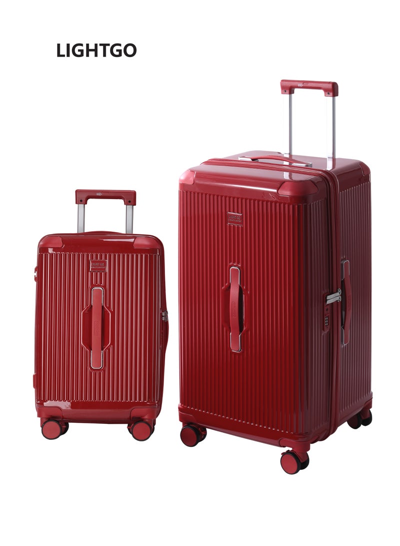 LIGHTGO 7672 22"+30" 2Pcs set luggage ,Red color suitcase ,PC Suitcase ,Trunk case check in luggage ,with TSA travel case ,YKK zipper - Image 1