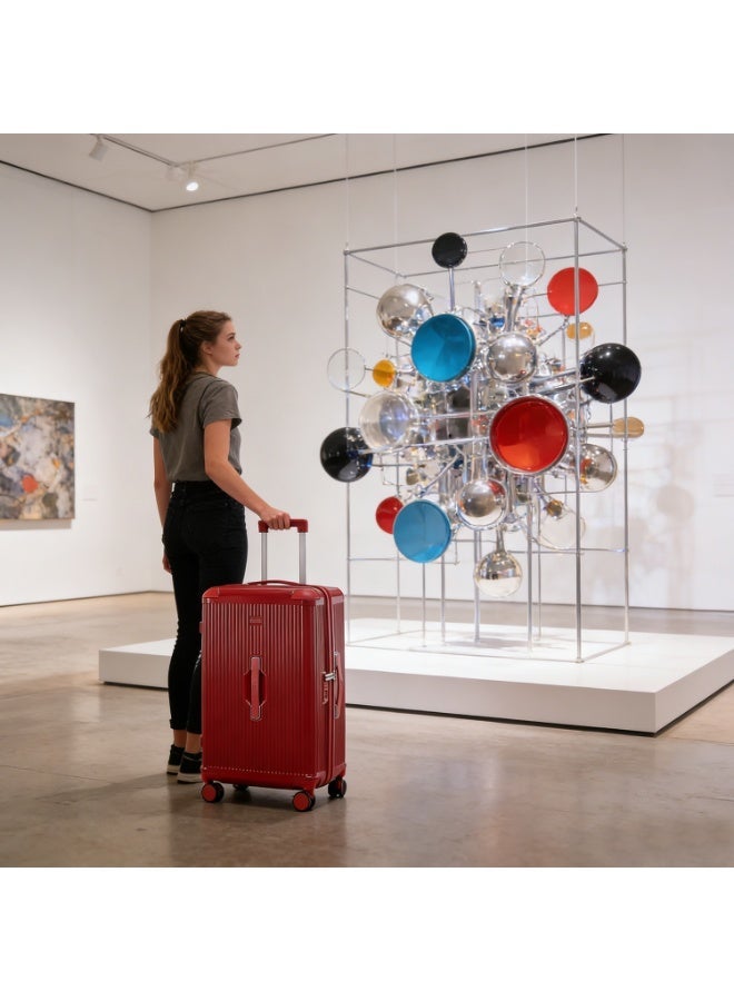 LIGHTGO 7672 22"+30" 2Pcs set luggage ,Red color suitcase ,PC Suitcase ,Trunk case check in luggage ,with TSA travel case ,YKK zipper - Image 2