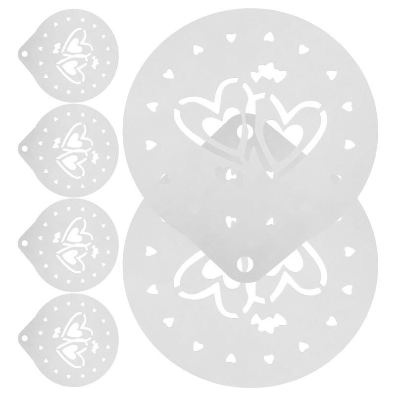 6 Pcs Reusable Plastic Baking Stencils Set For Cake Cookie And Coffee Decorating - Image 2