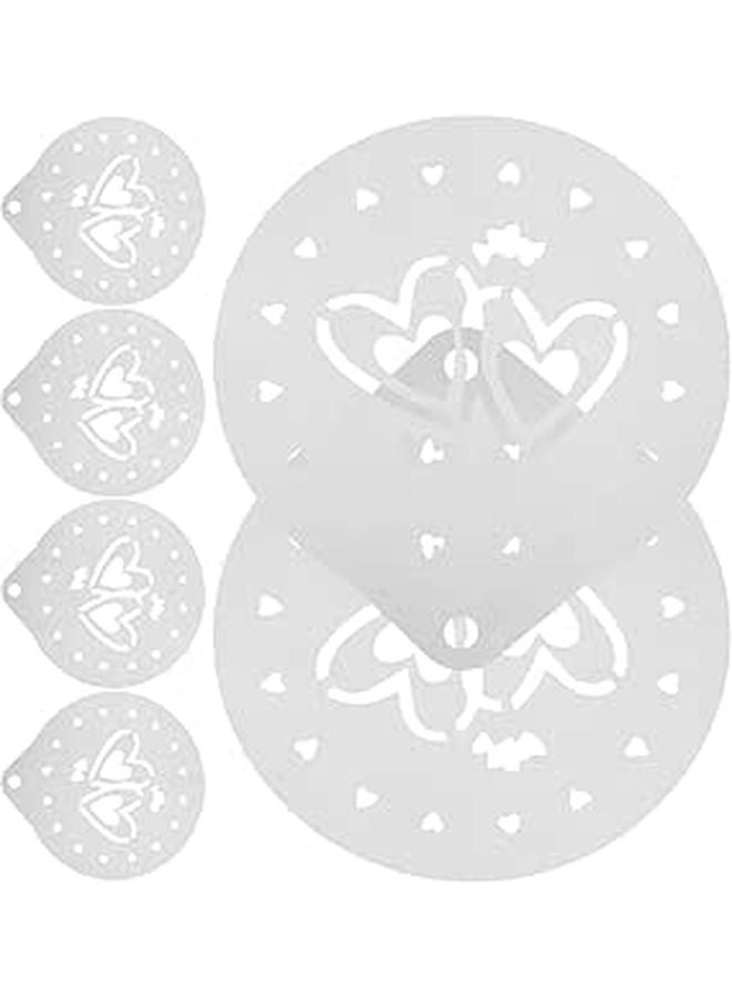 6 Pcs Reusable Plastic Baking Stencils Set For Cake Cookie And Coffee Decorating - Image 1