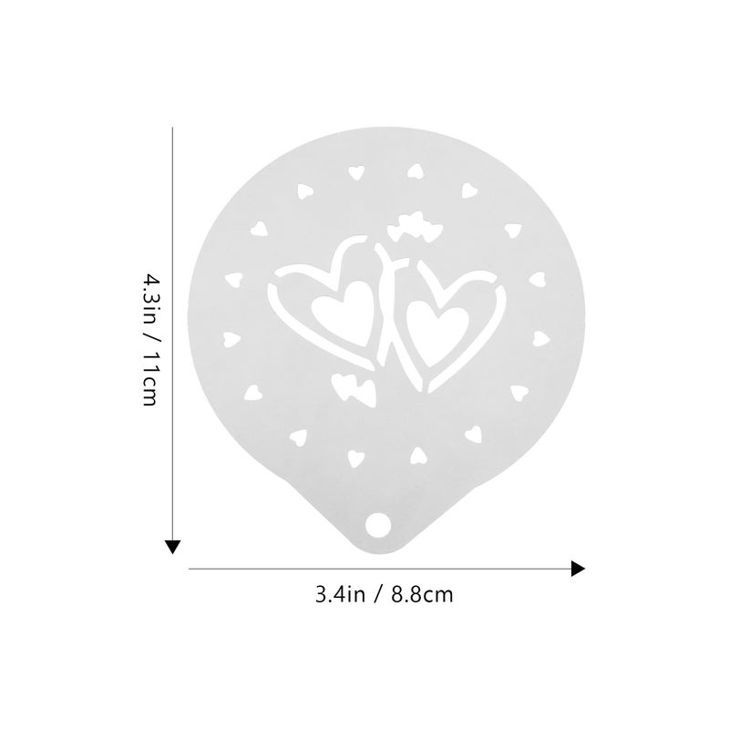 6 Pcs Reusable Plastic Baking Stencils Set For Cake Cookie And Coffee Decorating - Image 3