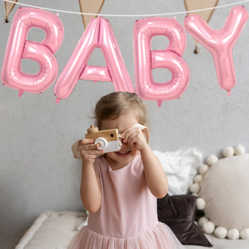 Biapian 40 Inch Baby Letter Balloons, Giant Light Pink Baby Balloons, 4 Pcs Big Pastel Pink Foil Large Aluminum Balloon for Girls Women Birthday, Baby Shower, Wedding, Gender Reveal Party Decoration - Image 5
