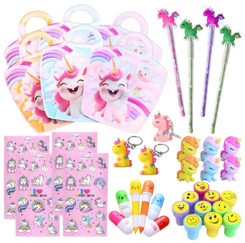TERA13 Navratri Special Com-bo of Kanjak (Combo of 6 Packs) Unicorn Theme Stationery Gift Set for Girls, Birthday Return Gift for Kids, Best Gi-ft for Kanya Pujan - Image 1