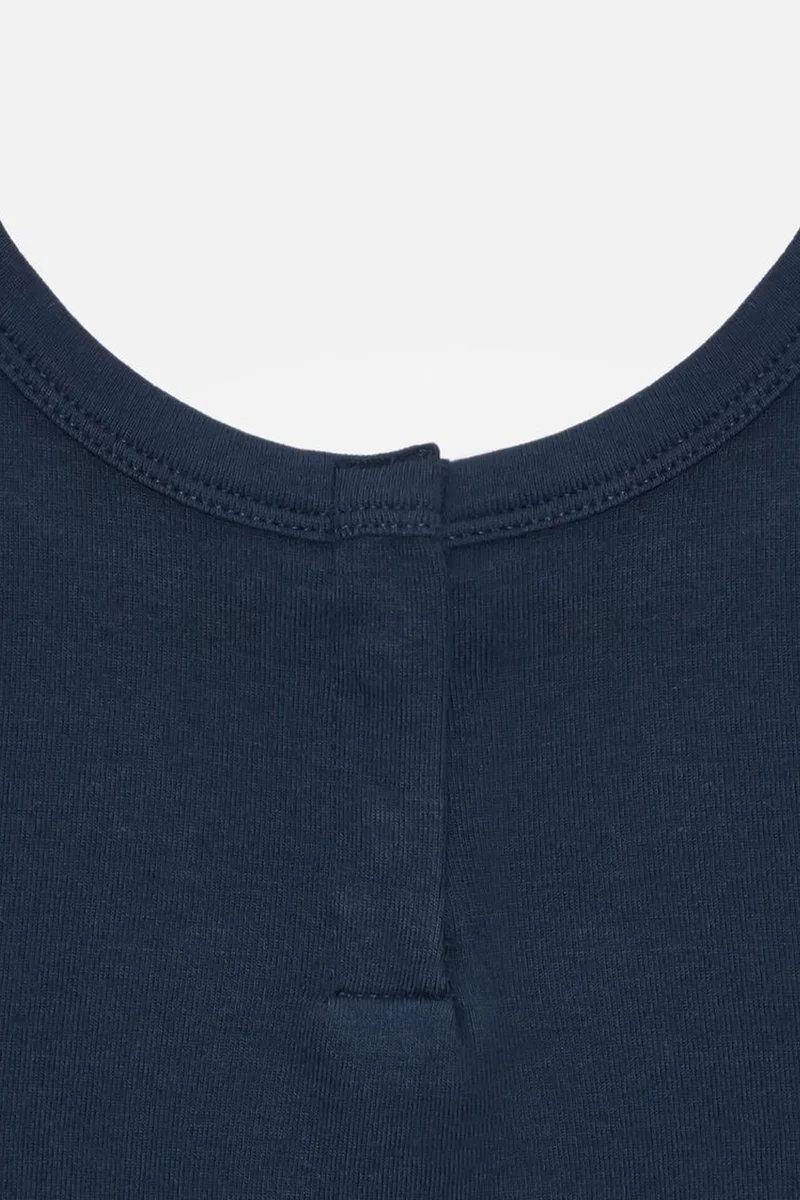 Dilvin Navy Blue DILVIN Ribbed Crop Cami Blouse for Women | Best Price UAE