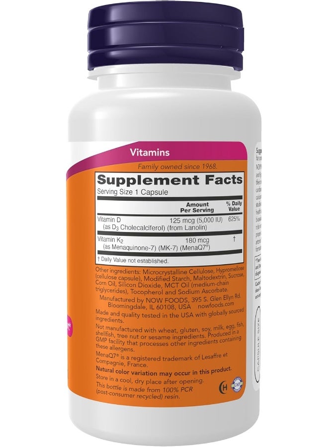 Now Mega D-3 & Mk-7 5000Iu Capsules 120'S