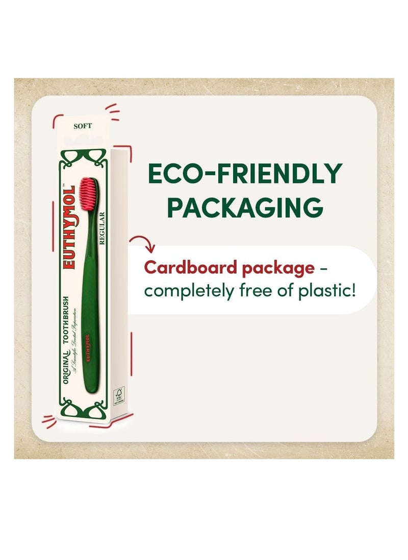 Regular Toothbrush, Soft Bristle, Triple Curve Ergonomic Manual Toothbrush (4 Pack)