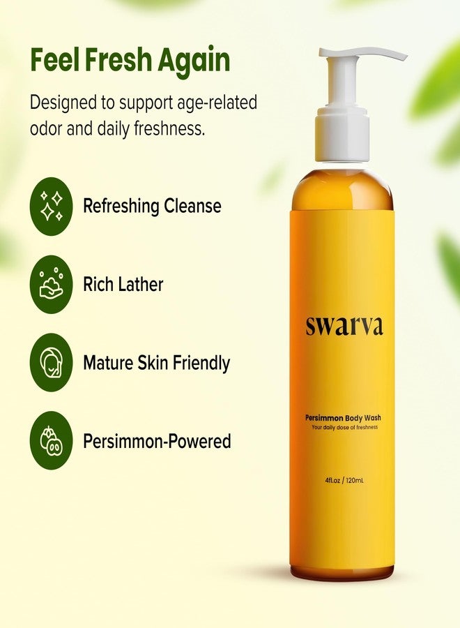 Swarva Japanese Persimmon Body Wash 2 Pack for Age-Related Odor, Body Odor Cleanser for Men and Women, Natural Shower Gel for Sensitive Skin, Freshness Control Wash & Persimmon Extract Care - Deep Cleaning - Image 2