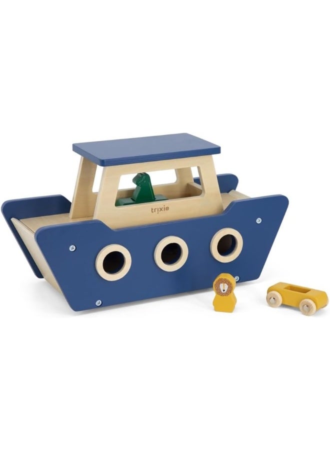 Trixie Wooden Ferry with Two Cars - Image 1
