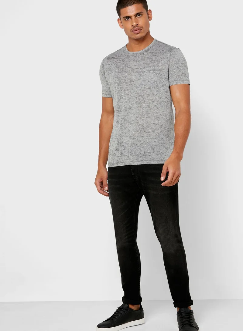 John Varvatos Burnout Crew Neck T-Shirt