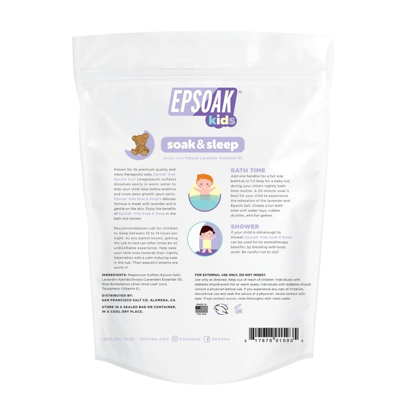 Epsoak Kids Lavender Soak & Sleep Epsom Salt - 2 lb. Bag - Image 2