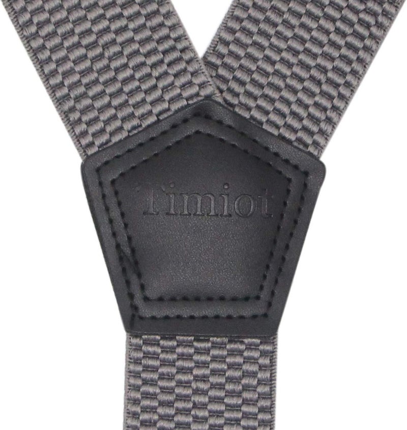 Timiot Premium Men's Y-Back Suspenders Stretch Perfect 1.5" Width for Work Style Formal Strong Heavy Duty Clips - Image 2