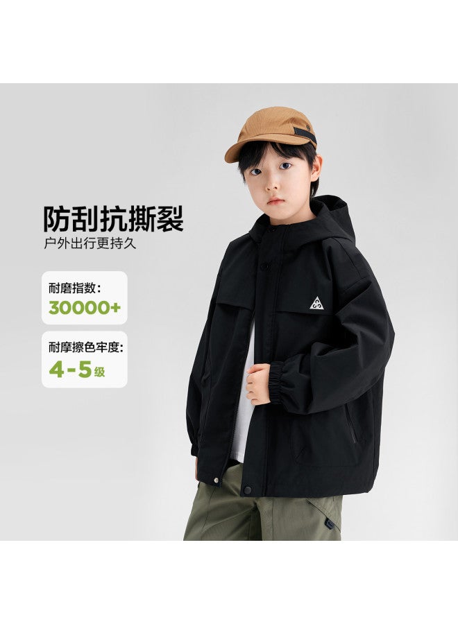 Zuoxi Boys' Jacket Spring/autumn Style Kids' Hooded Windproof Waterproof Softshell Outdoor Hiking Jacket Trendy Big Boys' Clothing - Image 4