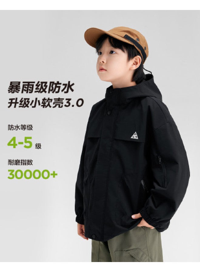 Zuoxi Boys' Jacket Spring/autumn Style Kids' Hooded Windproof Waterproof Softshell Outdoor Hiking Jacket Trendy Big Boys' Clothing - Image 1