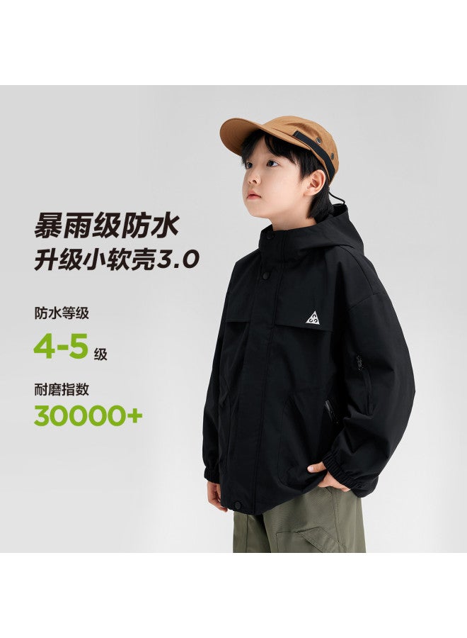 Zuoxi Boys' Jacket Spring/autumn Style Kids' Hooded Windproof Waterproof Softshell Outdoor Hiking Jacket Trendy Big Boys' Clothing - Image 2