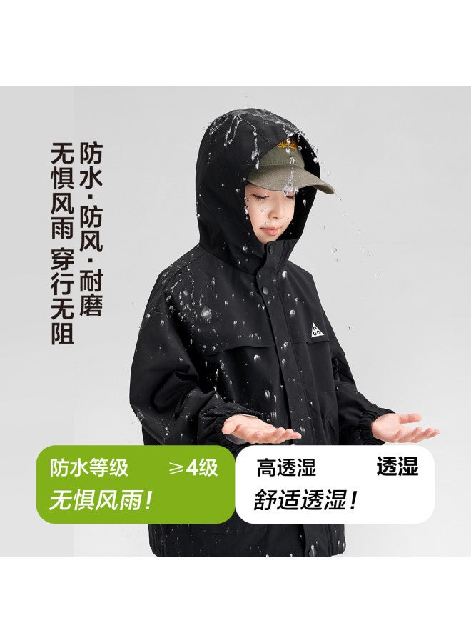 Zuoxi Boys' Jacket Spring/autumn Style Kids' Hooded Windproof Waterproof Softshell Outdoor Hiking Jacket Trendy Big Boys' Clothing - Image 3