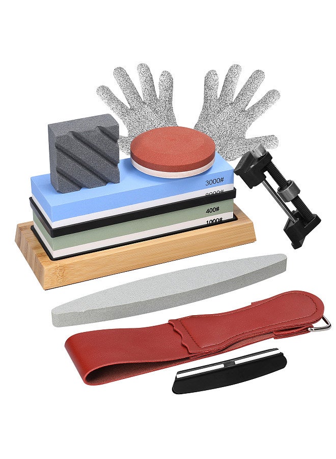 400/1000 3000/8000 Grit Premium Whetstone Set Cut Sharpening Stone Kit Sharpener for All Blade NonSlip Base Cutter Sharpener  - Image 1