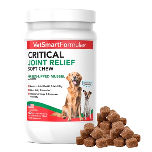 VetSmart Formulas Critical Joint Relief Soft Chew for Dogs – Hip & Joint Supplement with Glucosamine, MSM, Green-Lipped Mussel – Joint Discomfort, Hip Dysplasia & Mobility Support, Made in USA - Image 1