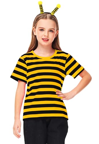 Deerose Halloween Black Yellow Striped T Shirt Boys Bumblebee Costume Short Sleeve Summer Crewneck Tee 9-10 Years - Image 3