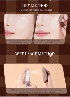 Bangna 6-Piece Chocolate Makeup Sponge Set - Perfect for All Makeup Looks, Multi-Functional Set Includes Velvet Powder Puff, Fingertip Sponge, and Air Cushion Puff for Wet and Dry Use  - Image 4