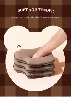 Bangna 6-Piece Chocolate Makeup Sponge Set - Perfect for All Makeup Looks, Multi-Functional Set Includes Velvet Powder Puff, Fingertip Sponge, and Air Cushion Puff for Wet and Dry Use  - Image 5
