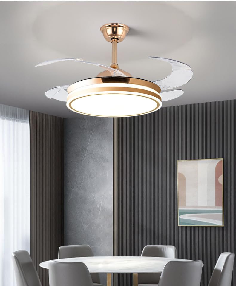 CITRA CITRA Golde Modern Ceiling Fan Chandelier and Remote Controled for Living Room Drawing Room Warm White  - Image 1