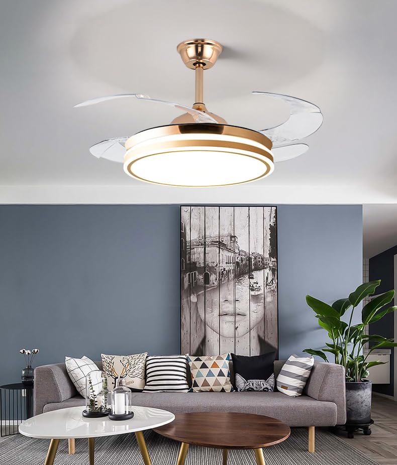 CITRA CITRA Golde Modern Ceiling Fan Chandelier and Remote Controled for Living Room Drawing Room Warm White  - Image 4