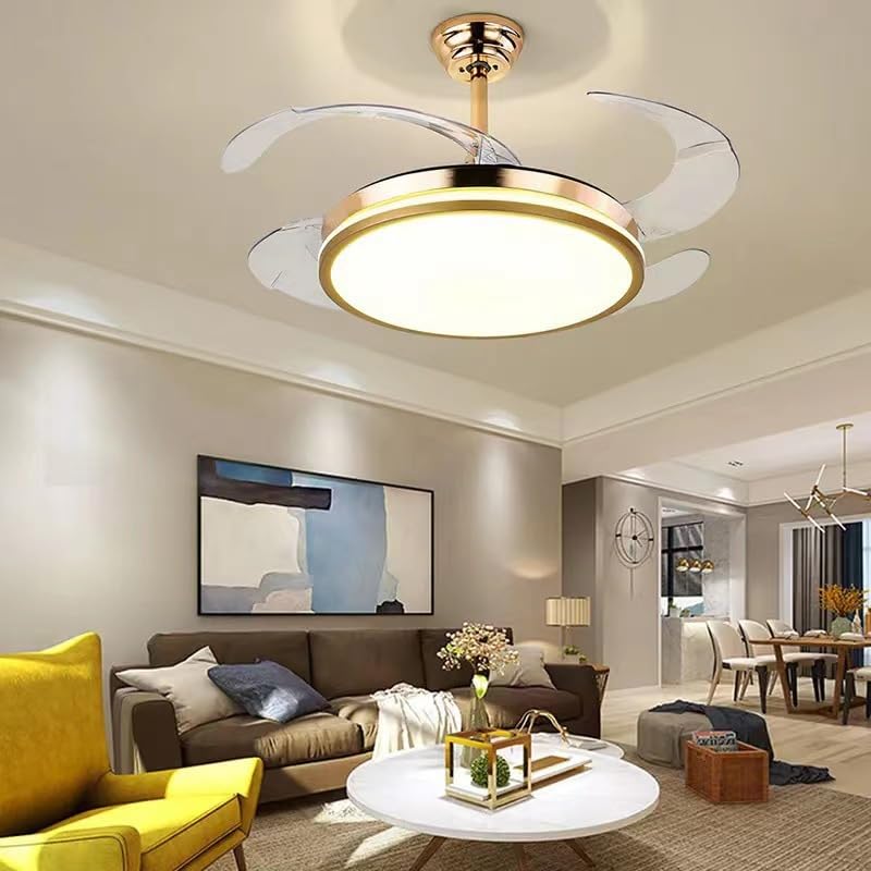 CITRA CITRA Golde Modern Ceiling Fan Chandelier and Remote Controled for Living Room Drawing Room Warm White  - Image 5