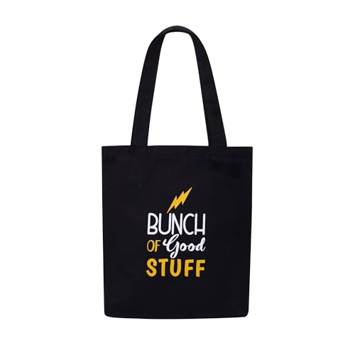 DOODLE Unisex Eco-Friendly Reusable Cotton Canvas Tote Bag | Inner & Outer Zip Pockets | Ideal for Travel, Shopping, College & Office Use | Good Stuff - Image 1