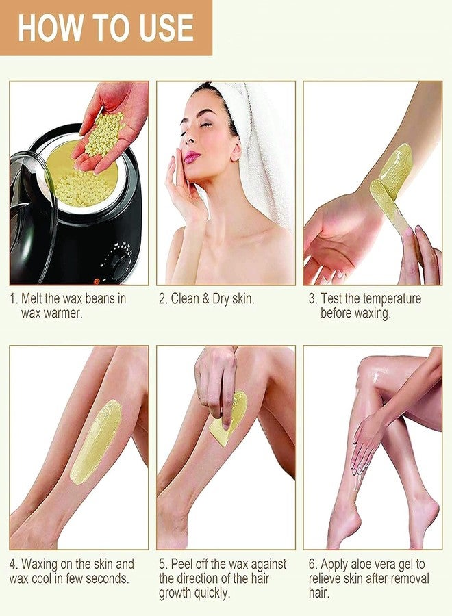 LELE Hair Removal Brazilian Hard Wax white chocolate Beans Painless And Stripless For Face, Eyebrow, Back, Chest, Bikini Areas, Legs, Arms (400gm.) - Image 4