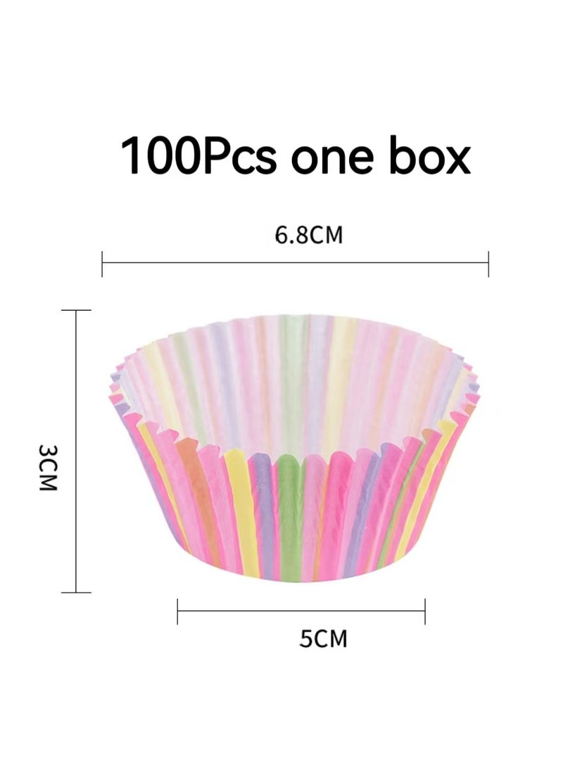 100Pcs/set  Cupcake Baking Paper Cases Cake Box,Disposable Muffins Baking Cupcake Mould 6.8x5x3cm - Gift Box - Image 2
