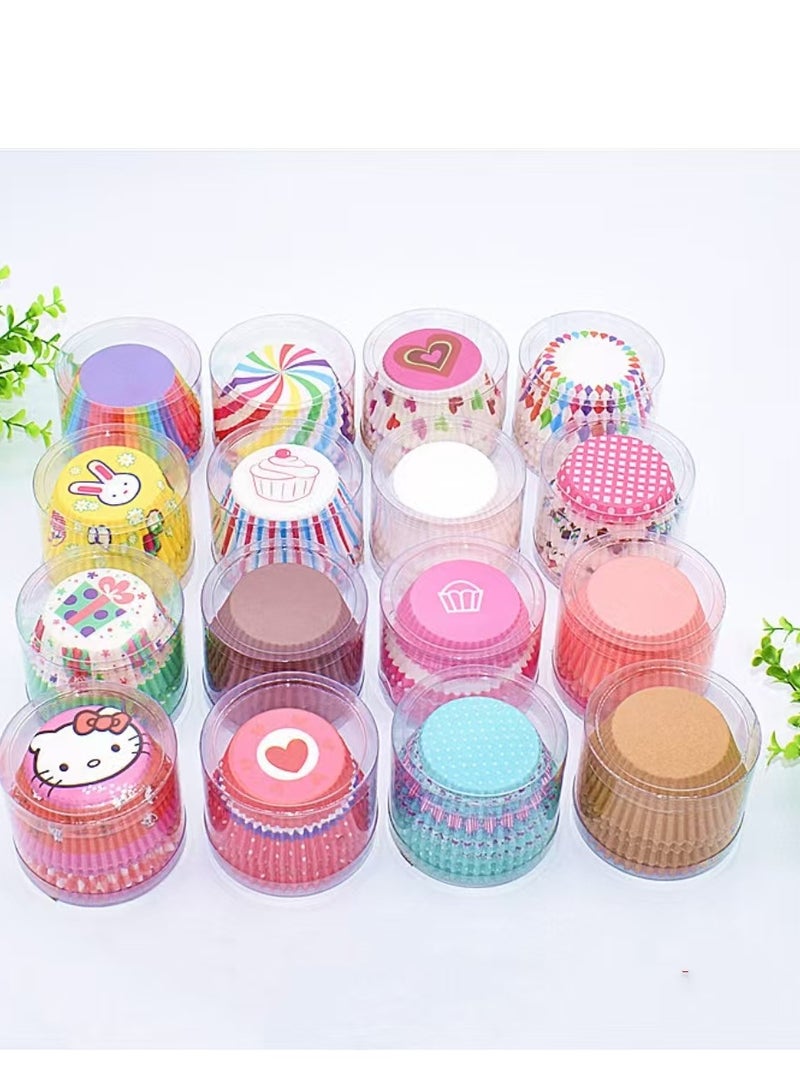100Pcs/set  Cupcake Baking Paper Cases Cake Box,Disposable Muffins Baking Cupcake Mould 6.8x5x3cm - Gift Box - Image 4