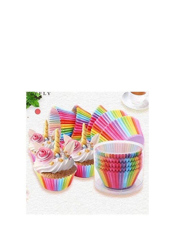100Pcs/set  Cupcake Baking Paper Cases Cake Box,Disposable Muffins Baking Cupcake Mould 6.8x5x3cm - Gift Box - Image 5
