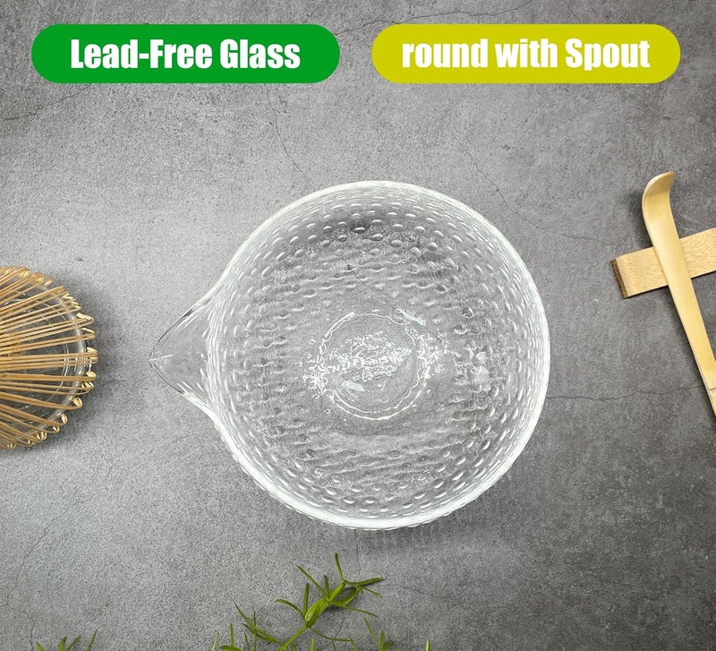 LamChyar Matcha Bowl with Spout, Japanese Style Chawan, Matcha Mixing Bowl, Lead-Free Glass Tea Bowl with Pour Spout 15 Oz, Matcha Ceremony Accessories - Image 5