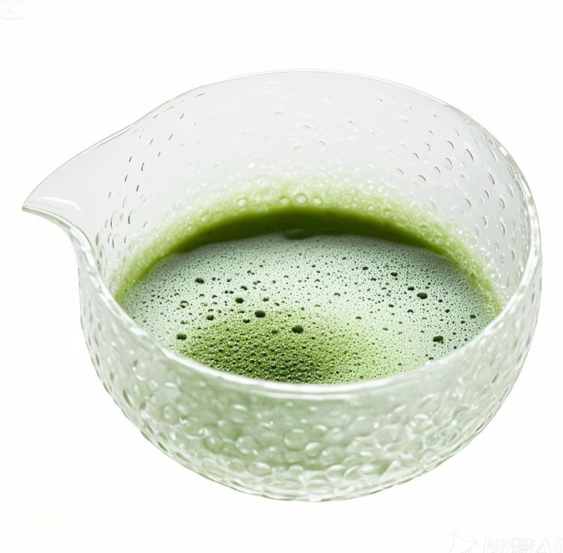 LamChyar Matcha Bowl with Spout, Japanese Style Chawan, Matcha Mixing Bowl, Lead-Free Glass Tea Bowl with Pour Spout 15 Oz, Matcha Ceremony Accessories - Image 1