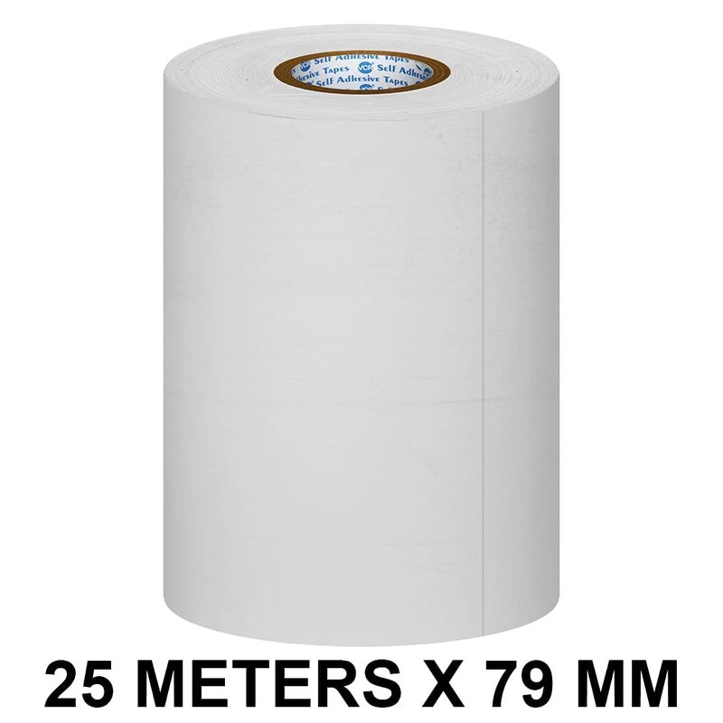 F2C White Thermal Paper POS Roll - 79mm / 3 inches Width x 25 Meters in Length - Pack of 24 Rolls for Printing Receipts - Billing Machines/Register - 55 GSM Thickness - Black Colour Printing - Image 1