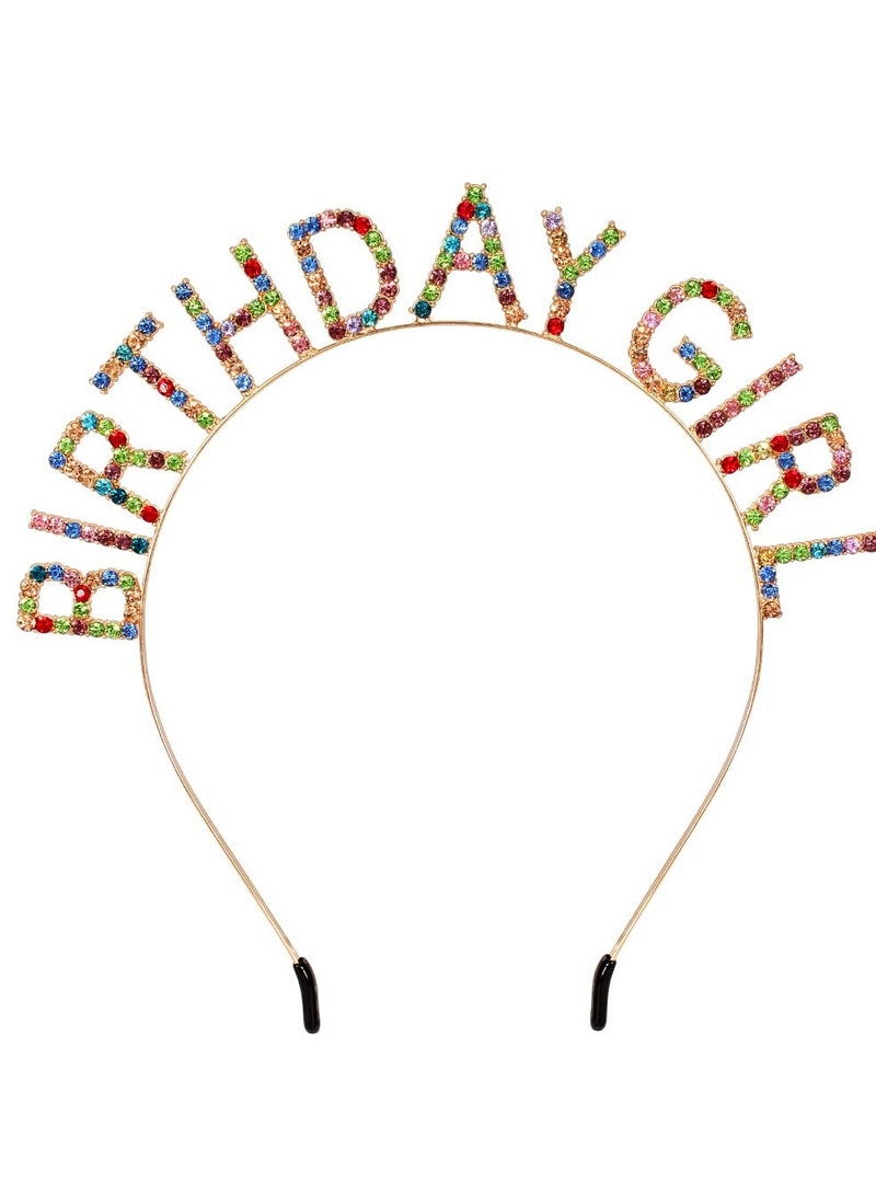 Luckam Birthday Crowns for Women, Birthday Girl Headband, Birthday Tiara Happy Birthday Headband Birthday Girl Crown Princess Bling Rhinestone Hair Band Party Decorations for Women Girls (colour) - Image 1
