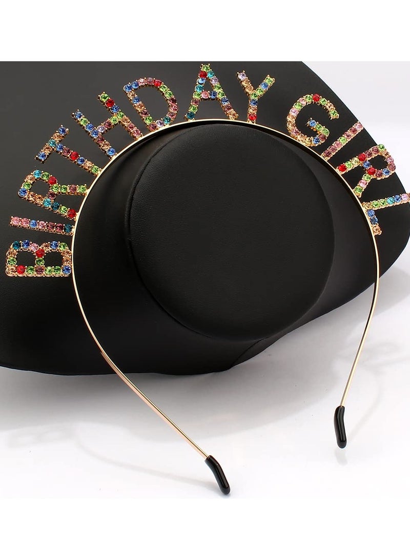 Luckam Birthday Crowns for Women, Birthday Girl Headband, Birthday Tiara Happy Birthday Headband Birthday Girl Crown Princess Bling Rhinestone Hair Band Party Decorations for Women Girls (colour) - Image 4