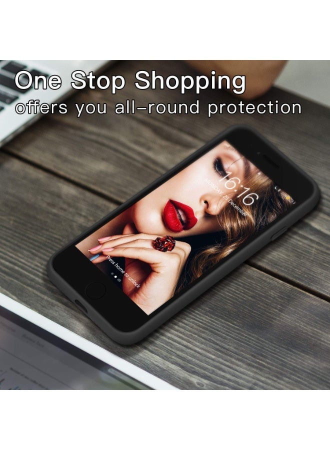 Compatible with iPhone 6/6S Case 4.7 Inch Slim Liquid Silicone 4 Layers Soft Gel Rubber Shockproof Protective Phone Case with Anti Scratch Microfiber Lining (black) - Image 4