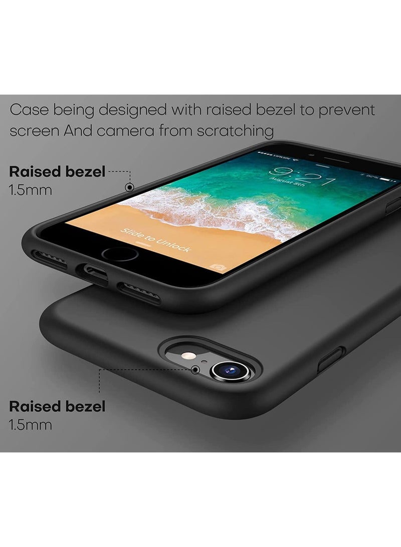 Compatible with iPhone 6/6S Case 4.7 Inch Slim Liquid Silicone 4 Layers Soft Gel Rubber Shockproof Protective Phone Case with Anti Scratch Microfiber Lining (black) - Image 2