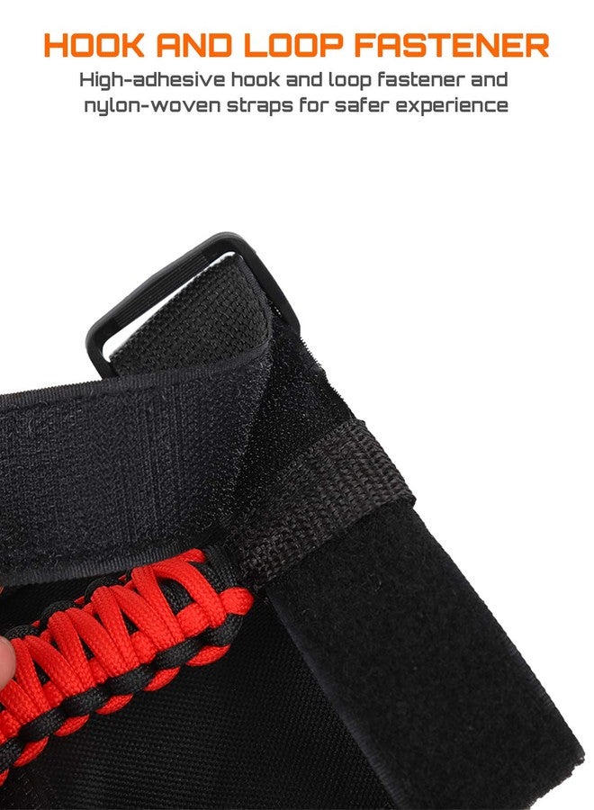 Savadicar 4 x Roll Bar Grab Handles Grip Handle for Jeep Wrangler CJ YJ TJ JK JKU JL JLU & Gladiator JT 1955-2023, Interior Accessories, Black & Red - Image 4