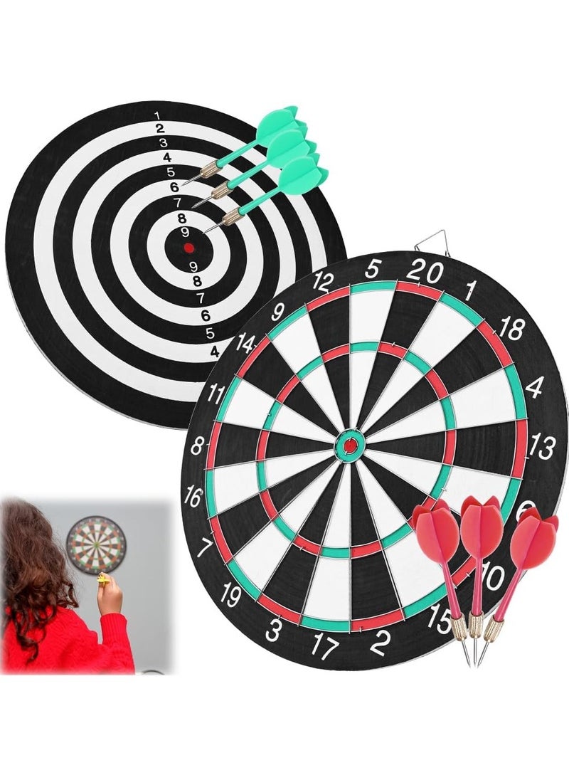 Gonice - Target Shooting Game with Darts, 44 cm Diameter Double Sided Darts Game for Office, Set with 6 Ultra Accurate Darts with Steel Tip for Office, Bar, Home, Outdoor - Image 1