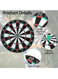 Gonice Target Shooting Game with Darts, 44 cm Diameter Double Sided Darts Game for Office, Set with 6 Ultra Accurate Darts with Steel Tip for Office, Bar, Home, Outdoor  - Image 3
