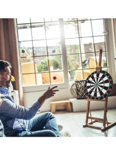 Gonice Target Shooting Game with Darts, 44 cm Diameter Double Sided Darts Game for Office, Set with 6 Ultra Accurate Darts with Steel Tip for Office, Bar, Home, Outdoor  - Image 4