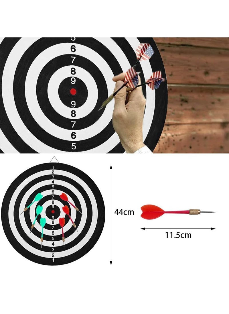Gonice - Target Shooting Game with Darts, 44 cm Diameter Double Sided Darts Game for Office, Set with 6 Ultra Accurate Darts with Steel Tip for Office, Bar, Home, Outdoor - Image 1
