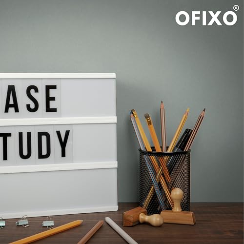 OFIXO Round Style Desk Essentials to Collect Desk Accessories,Mesh Desktop Organizer, Pen Stand (Black) - Image 3