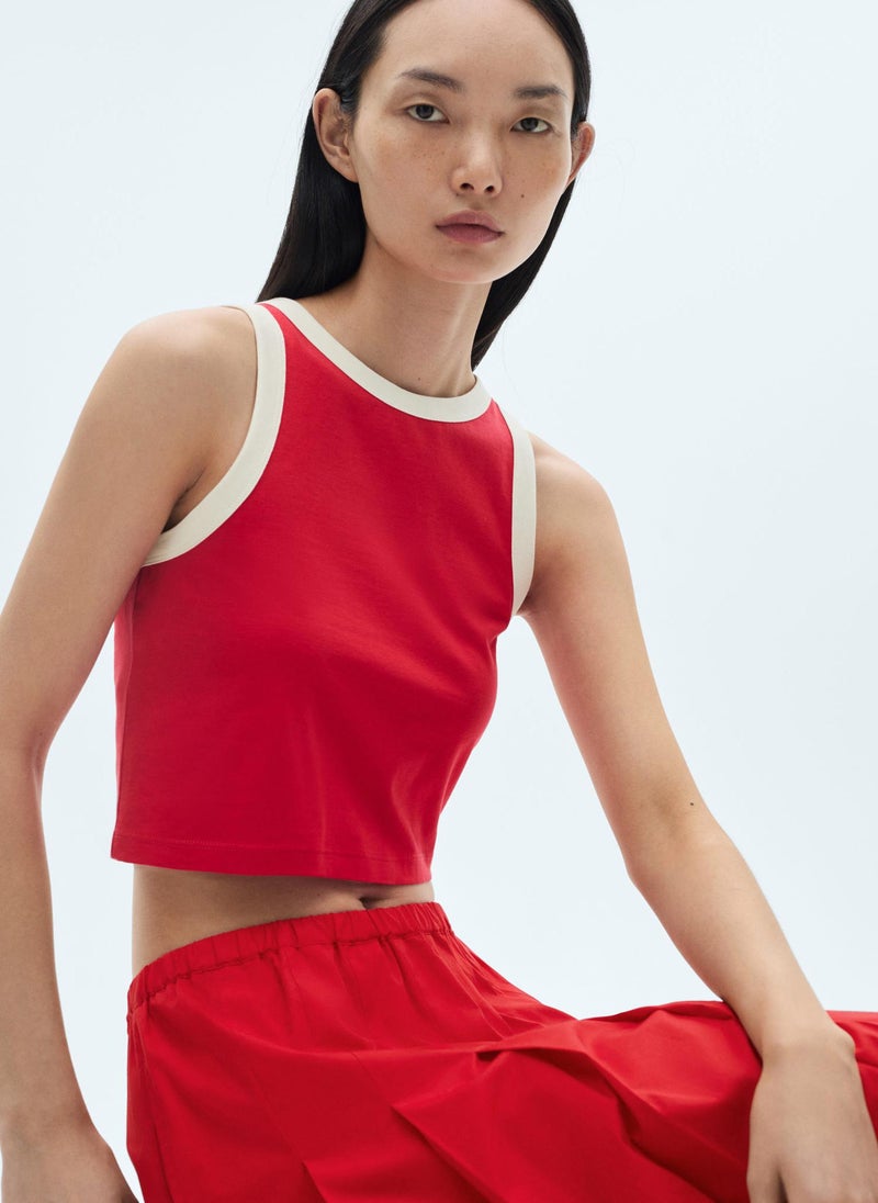 MANGO - Contrast Trim Top - Image 1