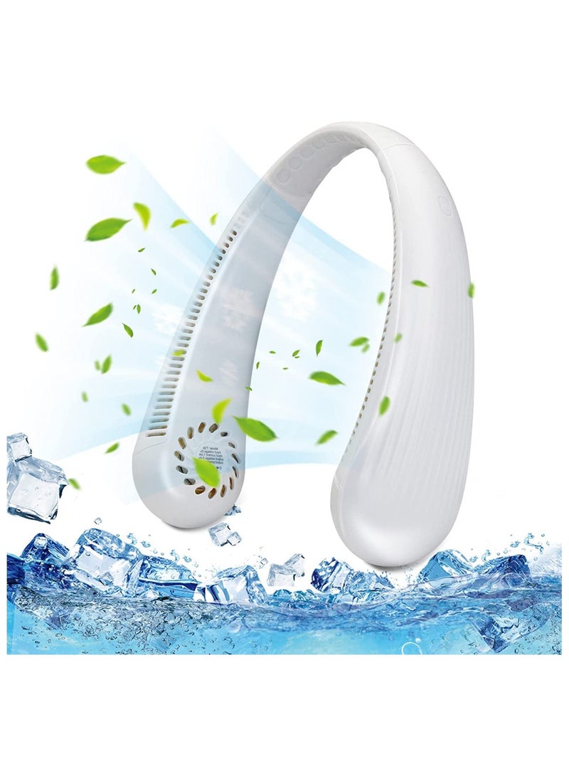 Portable Neck Fan Hands Free Bladeless Wearable Personal Fan, Leafless, Rechargeable, Headphone Design with 3 Speeds - Image 1